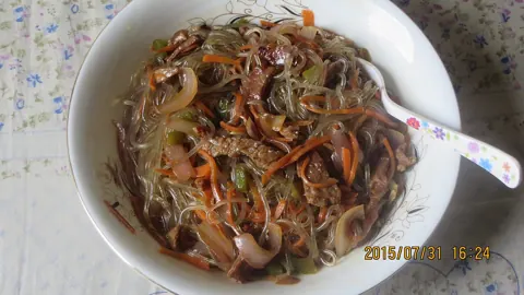 Japchae — Korean glass noodles